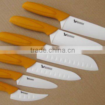 6pcs silicone handle ceramic blade knife set