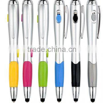 wholesale 3 in 1 promotional touch screen pen with led light
