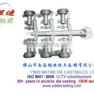 6 cavities die casting mould aluminum alloy ADC12 die casting valve parts