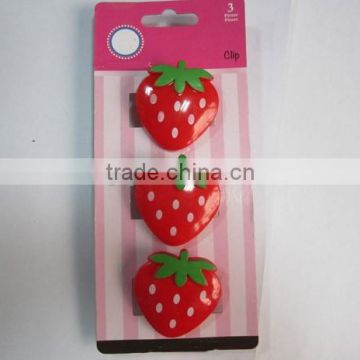 3pc Best Seller Strawberry Plastic decorative clips