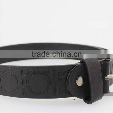 1 INCH Men's Fashion Black PU Leather Belt Casual Waist Belt for Jeans photo-6
