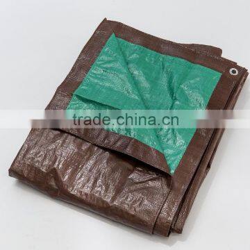 115gsm One Side Green One Side Brown Color pe Tarpaulin &100% New Materials PE Tarpaulin With Nylon Rope