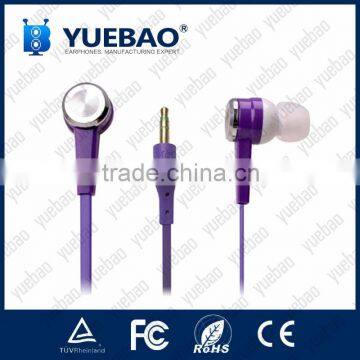 hot selling high quality custom earphones for samsung and iphone/ flat cable earphone