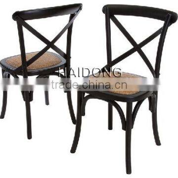 Factory Price for Black Wood Cross Back Chair Wood X Chair in Wedding