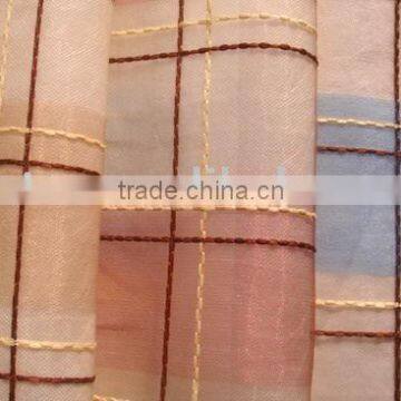 100% polyester Organza with lines curtain fabric