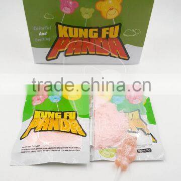 cartoon shape lollipop with sour powder novelty candy