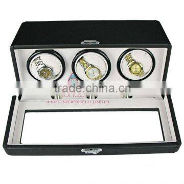 PU wrapping wholesale nice watch case with LED