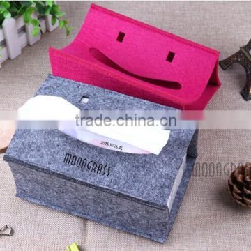 China Manufacture Handmake Decoration Felt Tissue Box fashion brief nov-woven