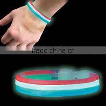 Three color Triple glow wide bracelet