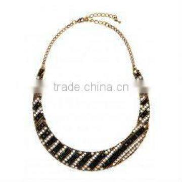 Noir Ice Stripe Collar necklace, rhinestone collar necklaces,resin stone necklace jewelry 2012
