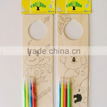 DIY Craft Decorative Wooden Door Hanger for Kids Holiday to Paint with Acrylic