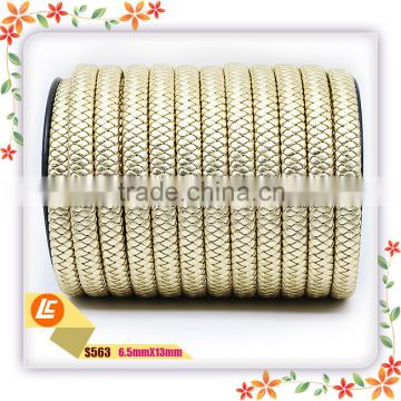 Wholesale Metallic Gold Braided Knitted Leather Cord