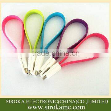 Customized colors & length soft flat USB charging cable Magnetic USB 2.0 data sync cable for HTC Nokia