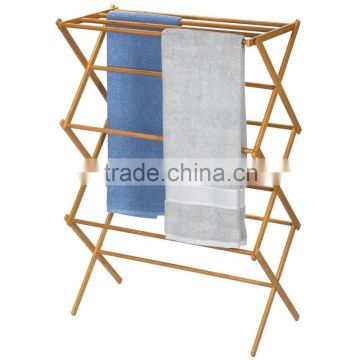 Household Essentials Folding Clothes Drying Rack, Bamboo