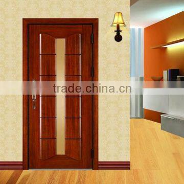 Latest design bullet security stainless steel wooden mixed structured metal exterior security armored door