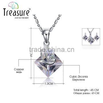 Body Jewelry Geometric Zircon Copper Link Chain Necklace and Earring Jewelry Set for Braide photo-5