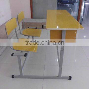 high quality wood and steel double student desk and chair for school