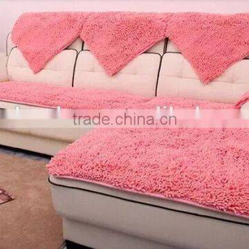 chenille material chair cover , sofa cover- pink color