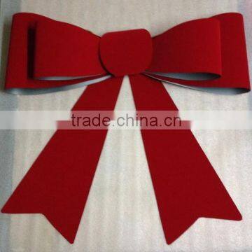 HOT SALE! Large Red Flocked PVC Holiday Decoration Gift Bow