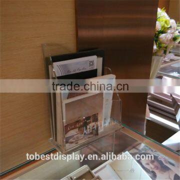 Customized acrylic flyer display stand, flyers shelf