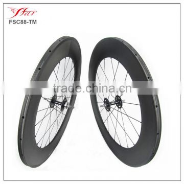 20.5 88mm tubular carbon disc braking surface track wheels can come with your logo