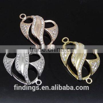 SJ3137 Hear style silver connnector, 925 sterling silver scarf jewelry, micro pave jewelry guangzhou