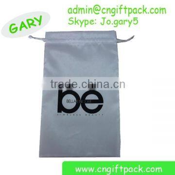 White Custom Satin Hair Bags Logo for Hair Extensions