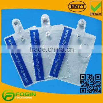 TransparentPVC Business Card Holder With Metal Button Card Packaging