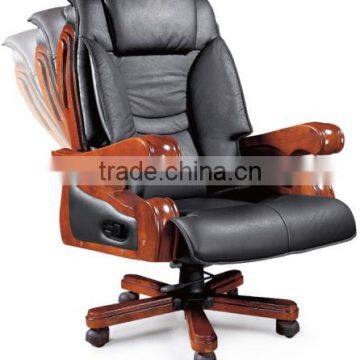 European style black leather auditorium chair with wheels and arm(FOH-A8889)