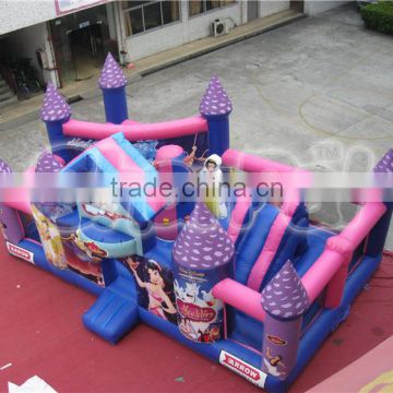 Hot sale princess inflatable castle obstacle course for sale, kids inflatable obstacle games