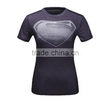 Factory Directly Wholesale Sublimation Gym Fitness Compression Shirts Promotional Ladies Training Shirts Customize Design