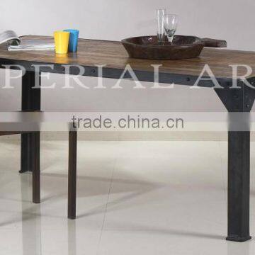 INDUSTRIAL IRON WOOD DINING TABLE, FROM INDIA