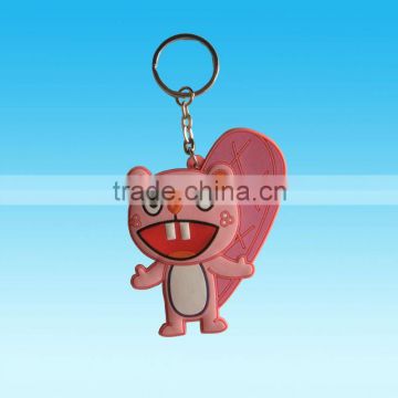 Pink Cartoon Shape 2 D one face custom soft pvc keychain