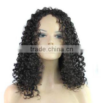 medium afro curly synthetic wig black color wholesale price