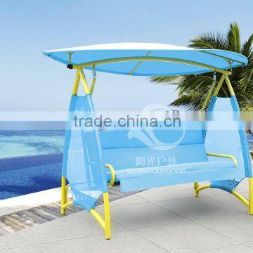 new product blue swing chair outdoor garden rocking chair with canopy high quality popular style