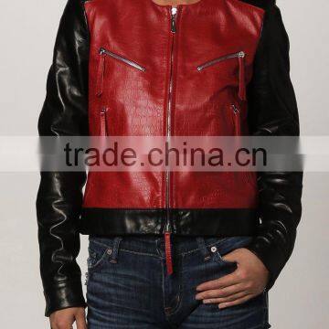 LADIES FASHION LAMB SKIN LEATHER JACKET,GENUINE LADIES LEATHER JACKET