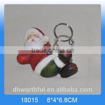 Christmas giftware ceramic hanging ornament with santa figurine