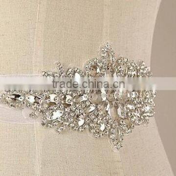 Crystal Mesh Fabric Rhinestone Trim Crystal Appliques for Wedding Dresses Sash Belt/Headband photo-2
