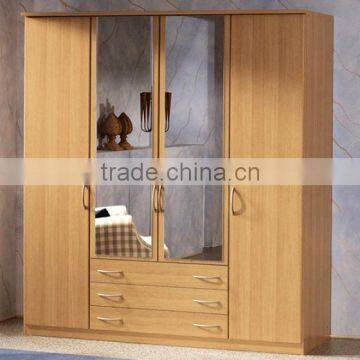 4 doors kd melamine wooden wardrobe