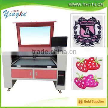 laser cutter machine for fabric textile/hot sale garments trademark lable flag located positioned CO2 laser cutting machine