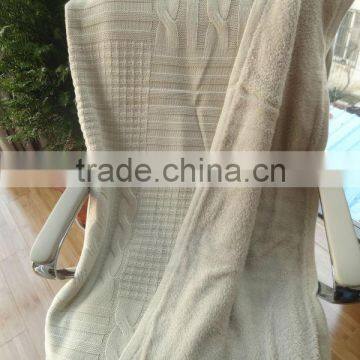 lamb wool cable knit blanket
