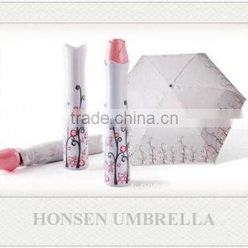 Windproof 3 Fold Rose Bottle Umbrella