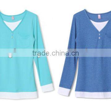 Custom long sleeve wholesale blank t shirts woman