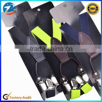 Fashion Plain Color Stretched Kids Suspender Clips