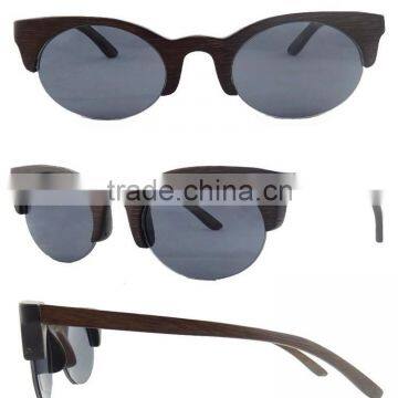 Individualized Eco-friendly Semi- Rimless Wood Sunglasses