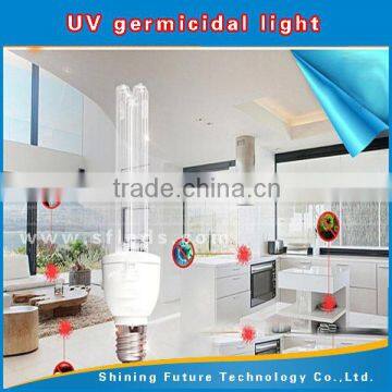 15W integrated self-ballasted shape UV germicidal lamps for dust mite and spores in house, hotel or other indoor places