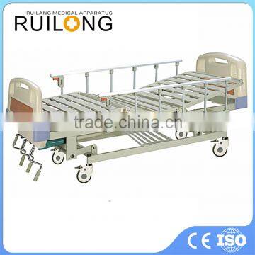 Height Adjustable 3 Manual Hospital Bed With Aluminum Side Rails