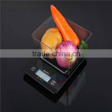 Tempered glass manual kitchen digital scale with 2*AAA batteries