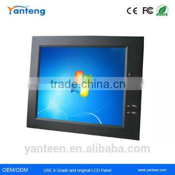 IP65 front plate 19inch industrial touch screen panel pc with 5-wire touchscreen