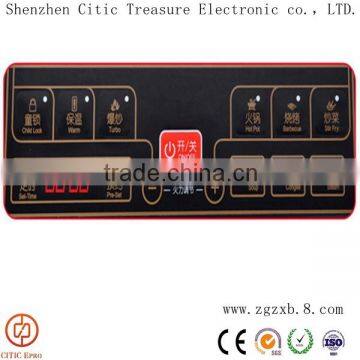 Induction cooker switch, membrane switches with ledws